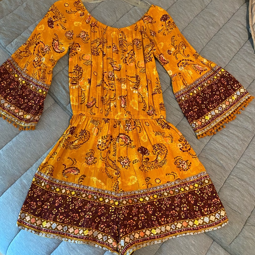 Bohemian Yellow Floral Romper